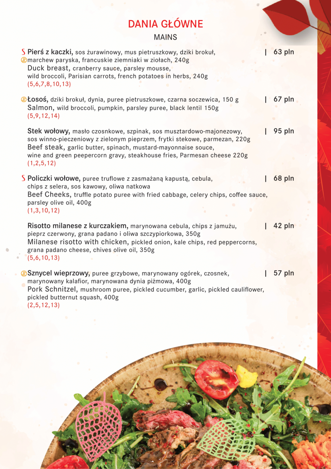Menu - Restauracja Sante