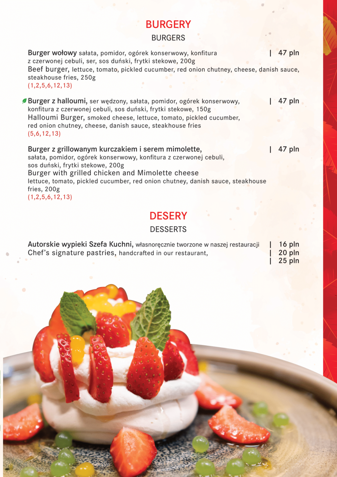 Menu - Restauracja Sante