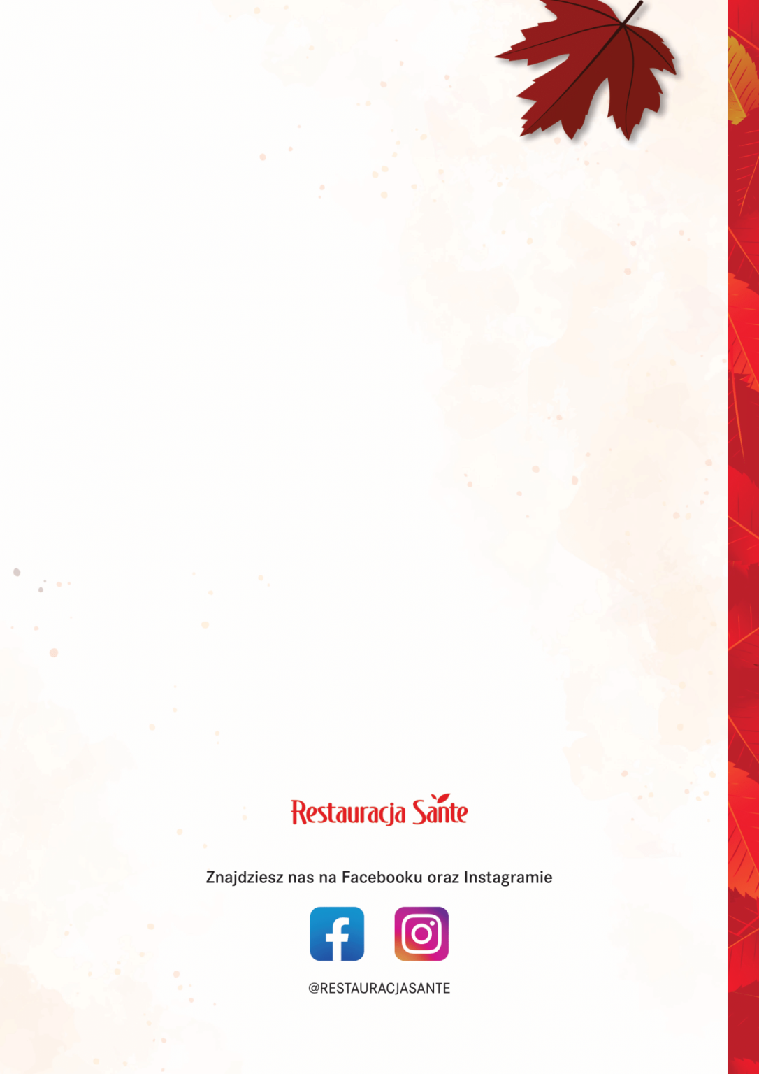 Menu - Restauracja Sante