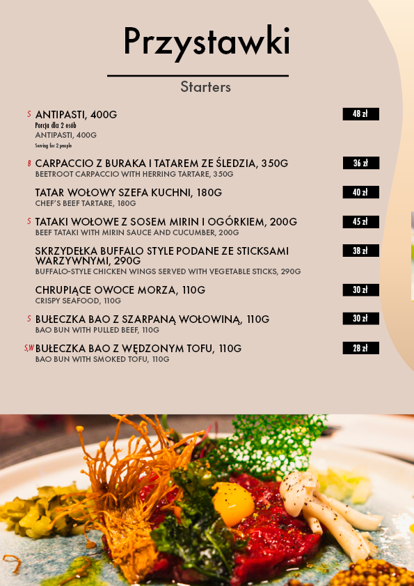 Menu - Restauracja Sante