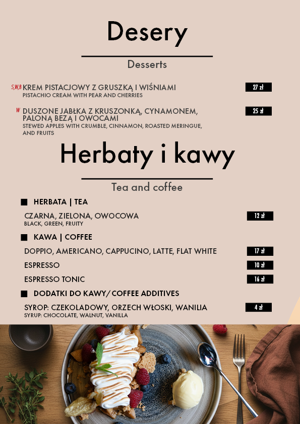 Menu - Restauracja Sante