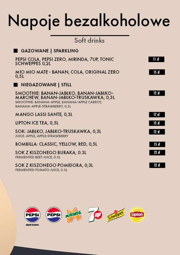 Menu - Restauracja Sante