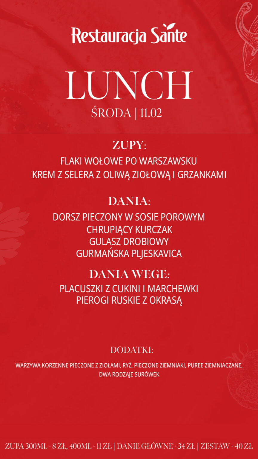Menu - Restauracja Sante