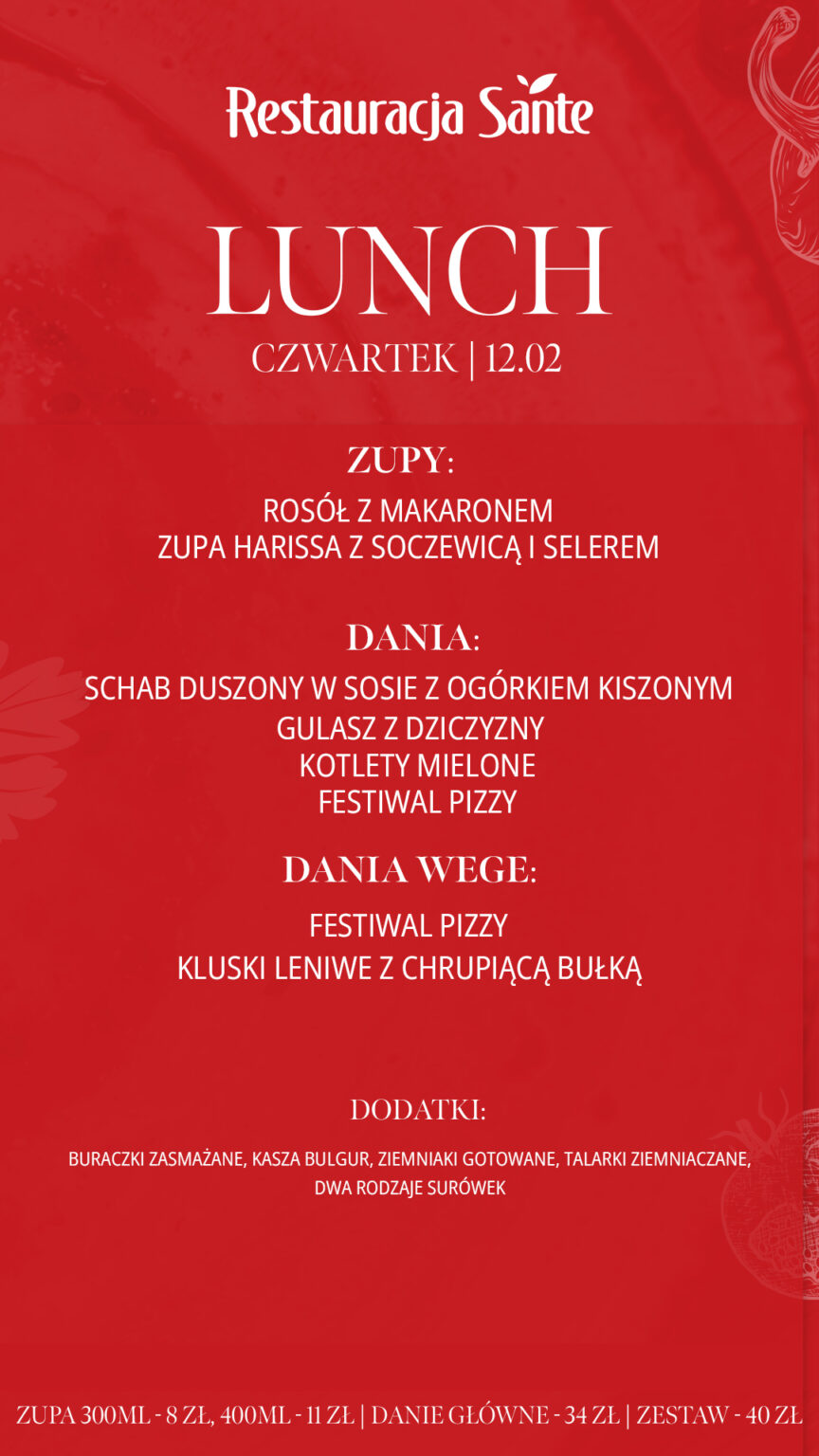 Menu - Restauracja Sante