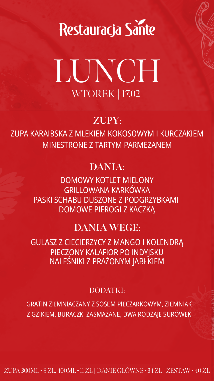 Menu - Restauracja Sante