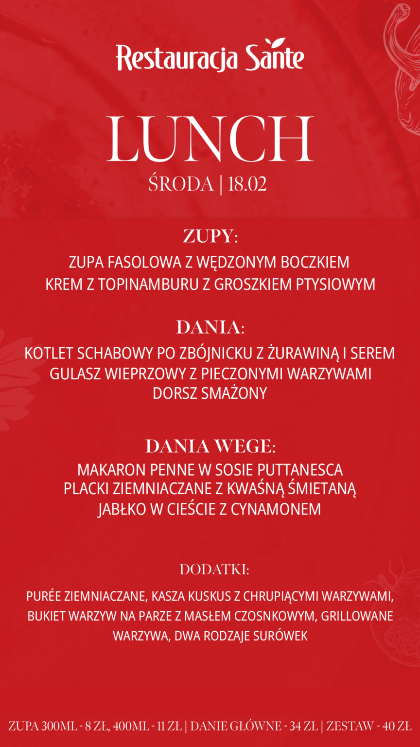 Menu - Restauracja Sante