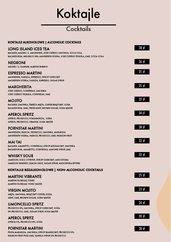 Menu - Restauracja Sante