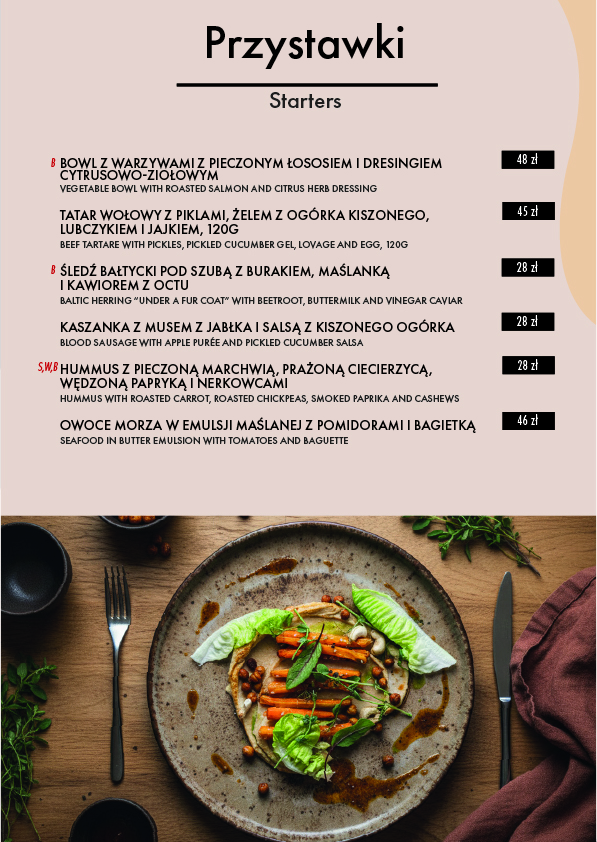 Menu - Restauracja Sante