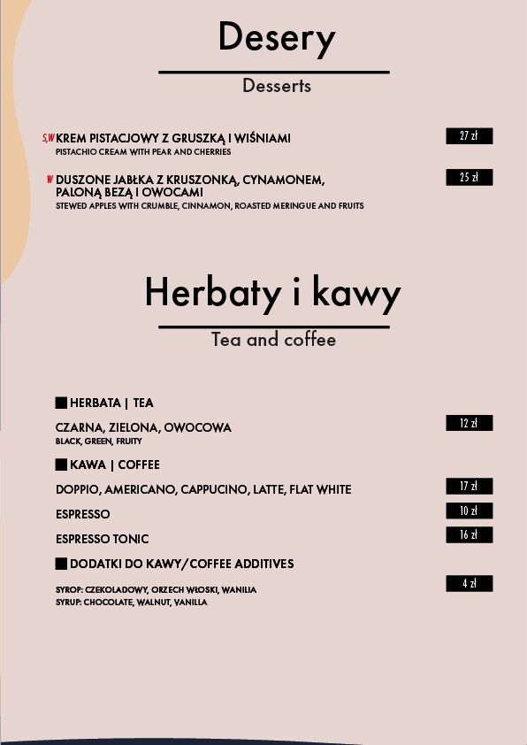 Menu - Restauracja Sante