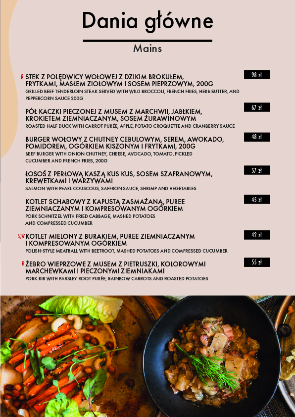 Menu - Restauracja Sante
