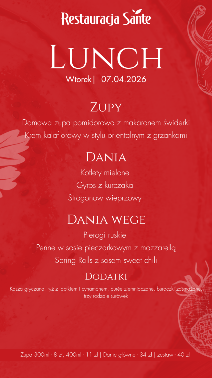 Menu - Restauracja Sante
