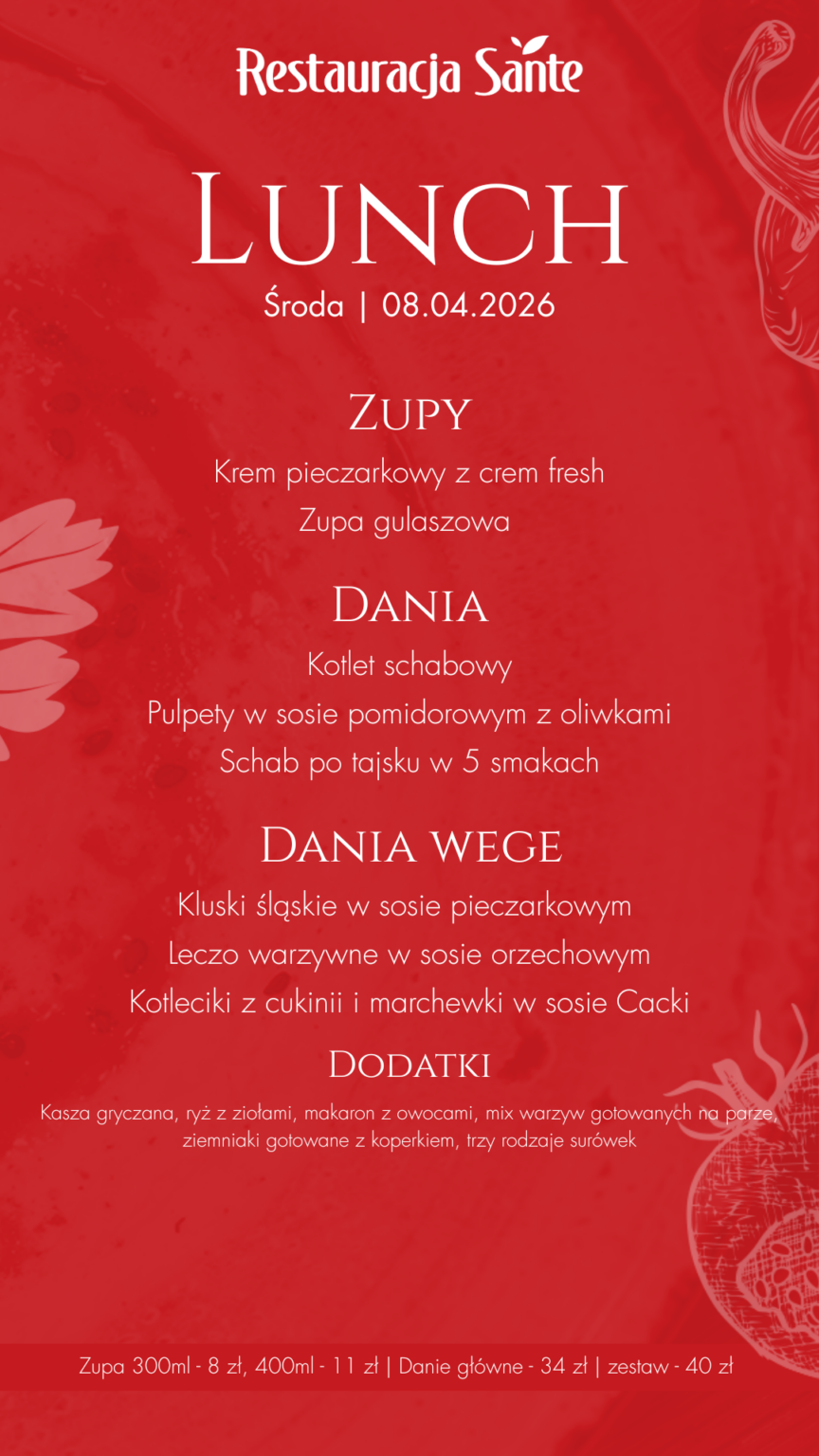 Menu - Restauracja Sante