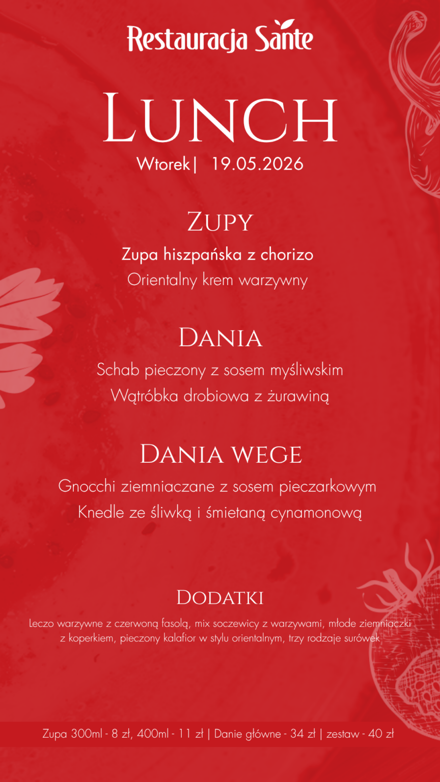 Menu - Restauracja Sante