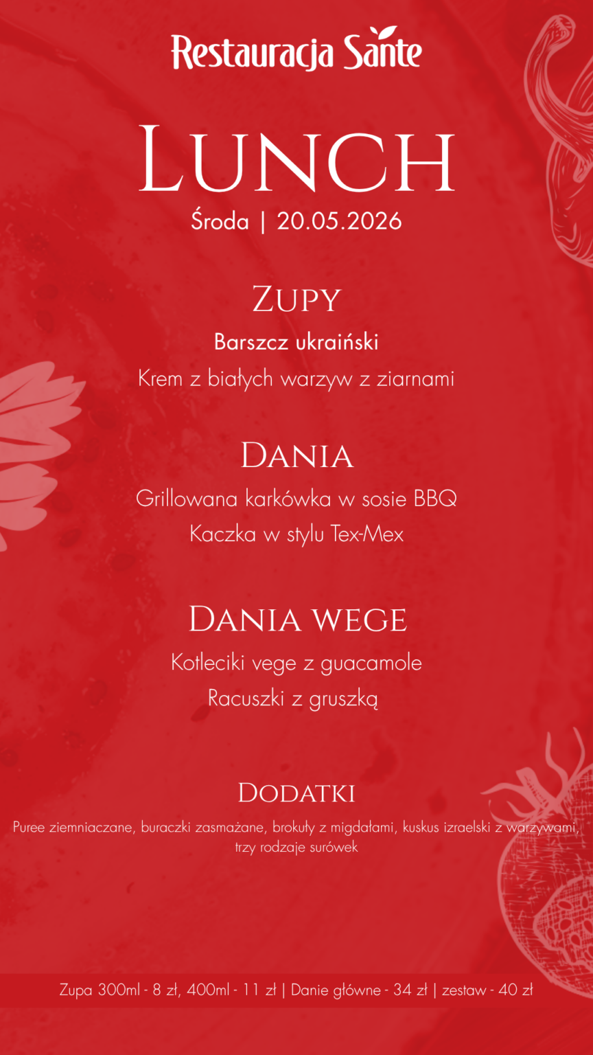 Menu - Restauracja Sante