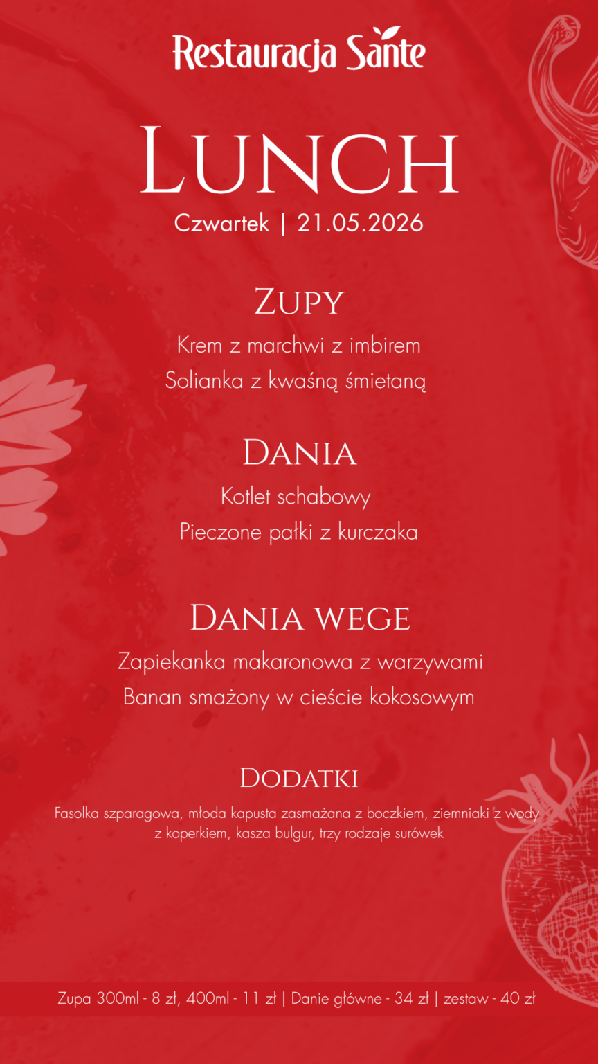 Menu - Restauracja Sante