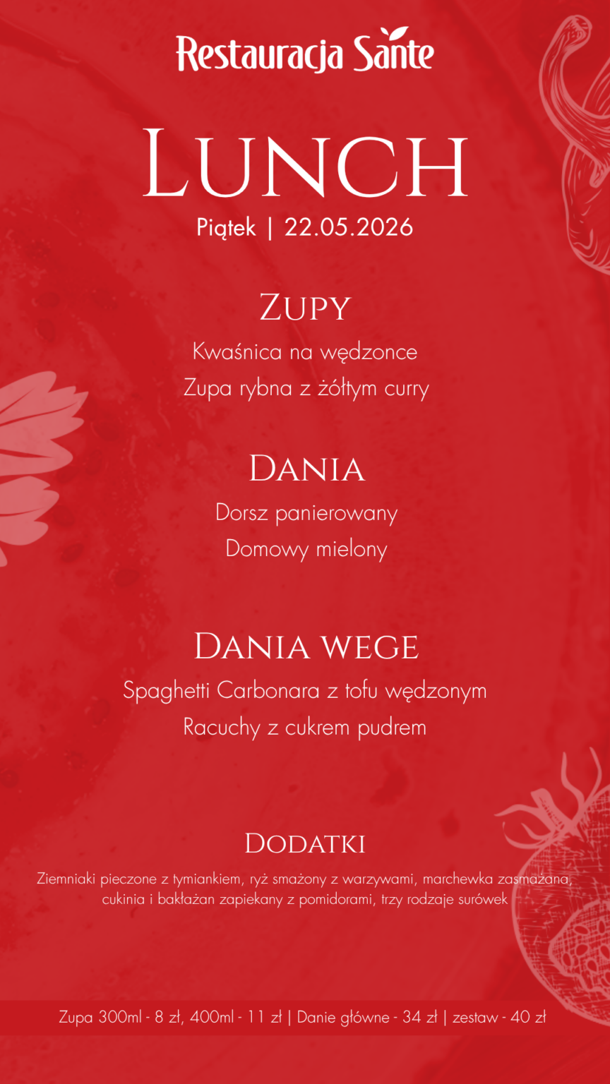 Menu - Restauracja Sante