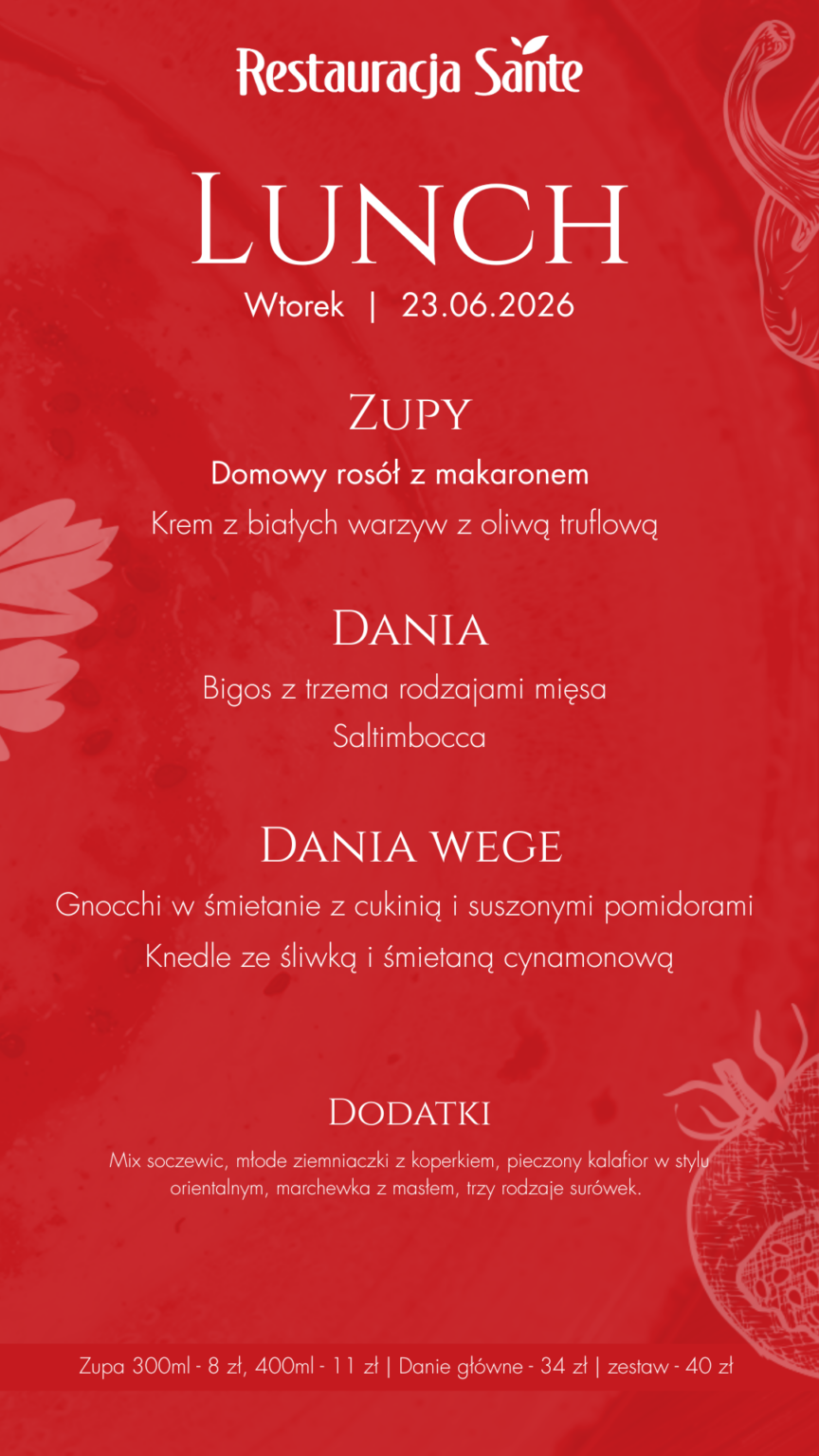 Menu - Restauracja Sante