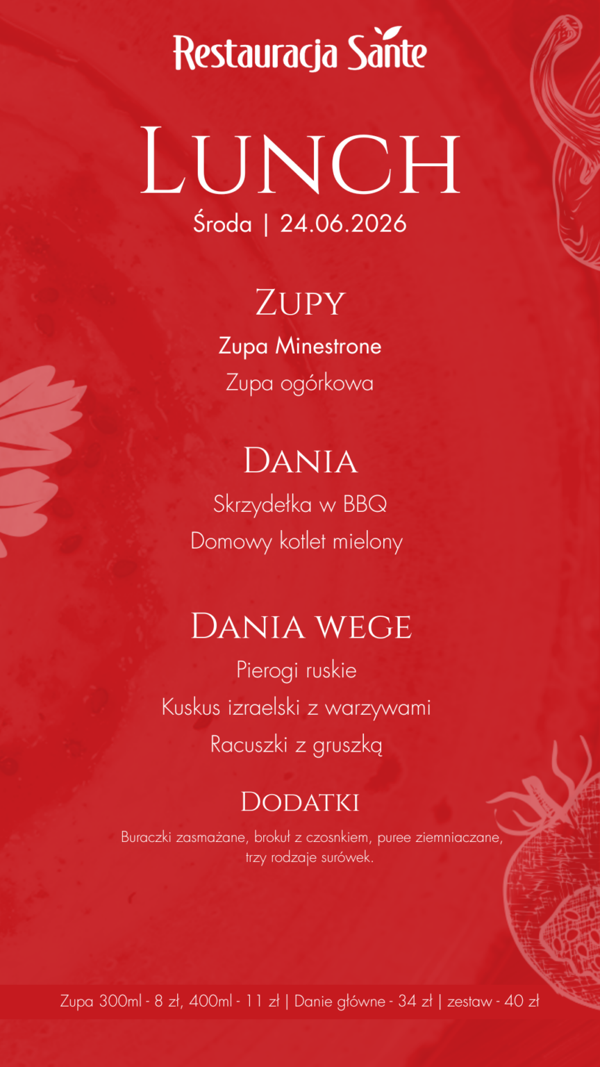 Menu - Restauracja Sante
