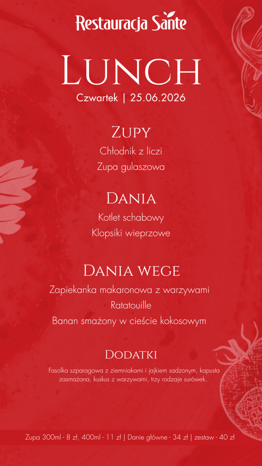 Menu - Restauracja Sante
