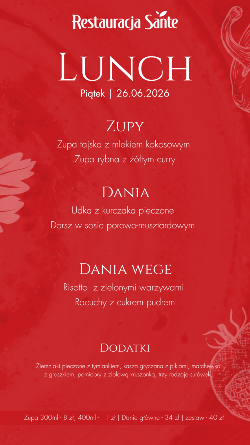 Menu - Restauracja Sante