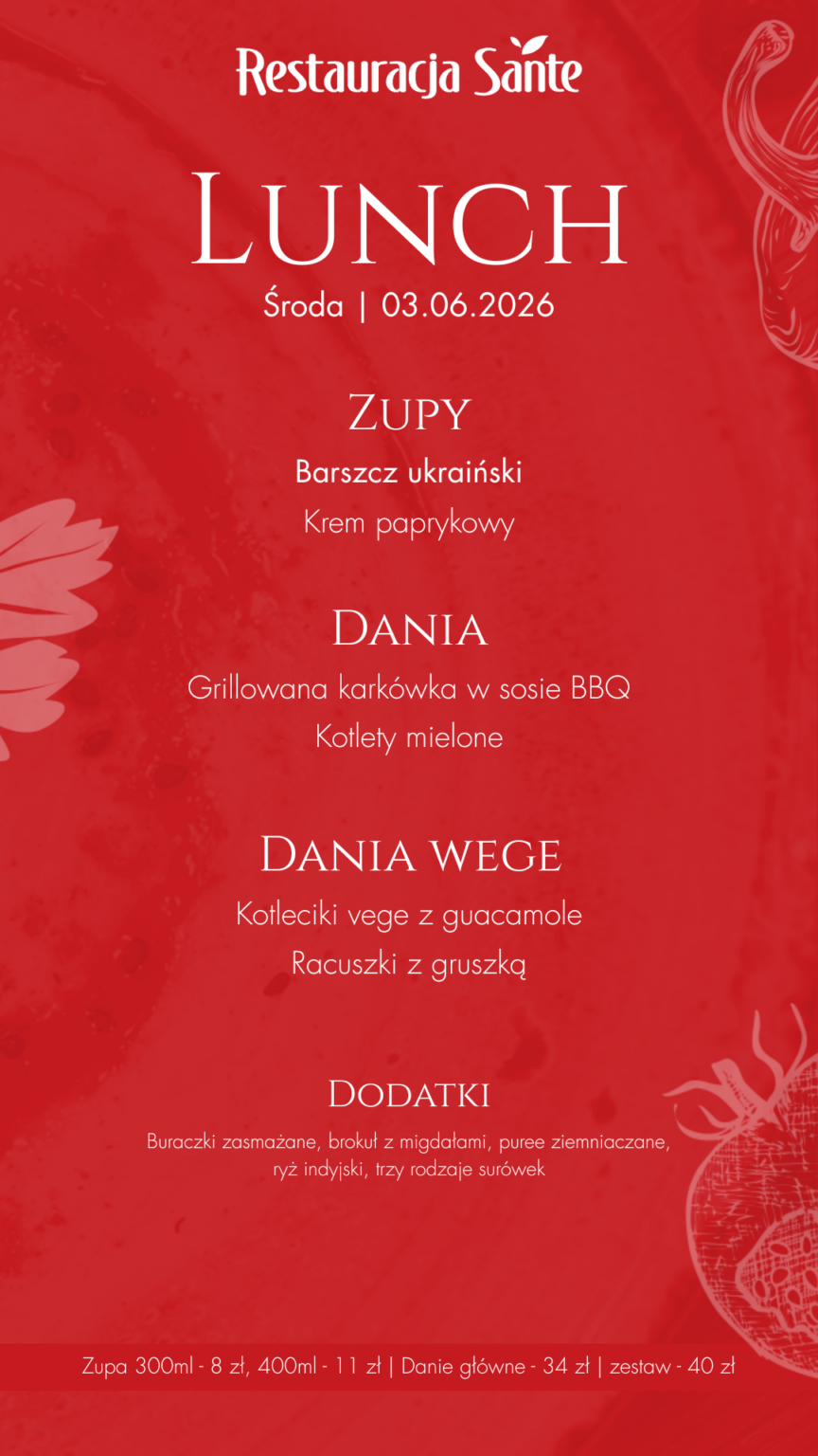 Menu - Restauracja Sante