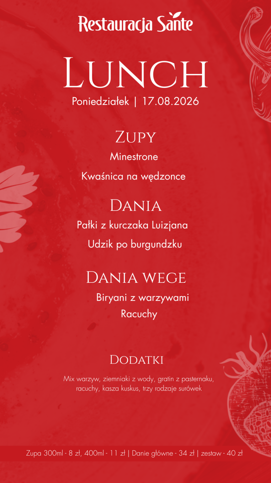 Menu - Restauracja Sante