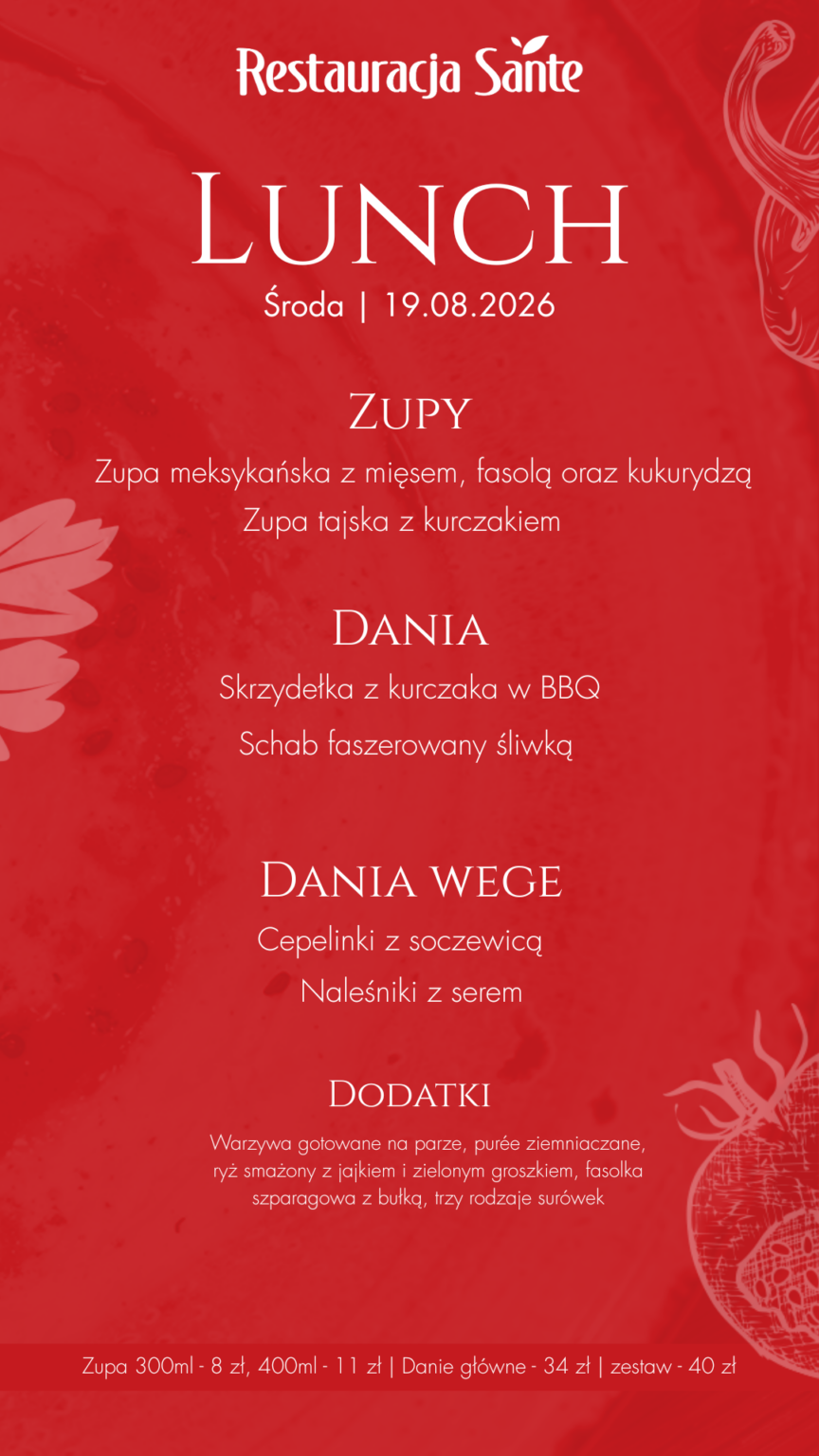 Menu - Restauracja Sante