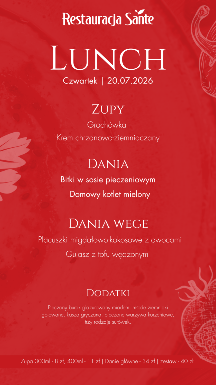 Menu - Restauracja Sante