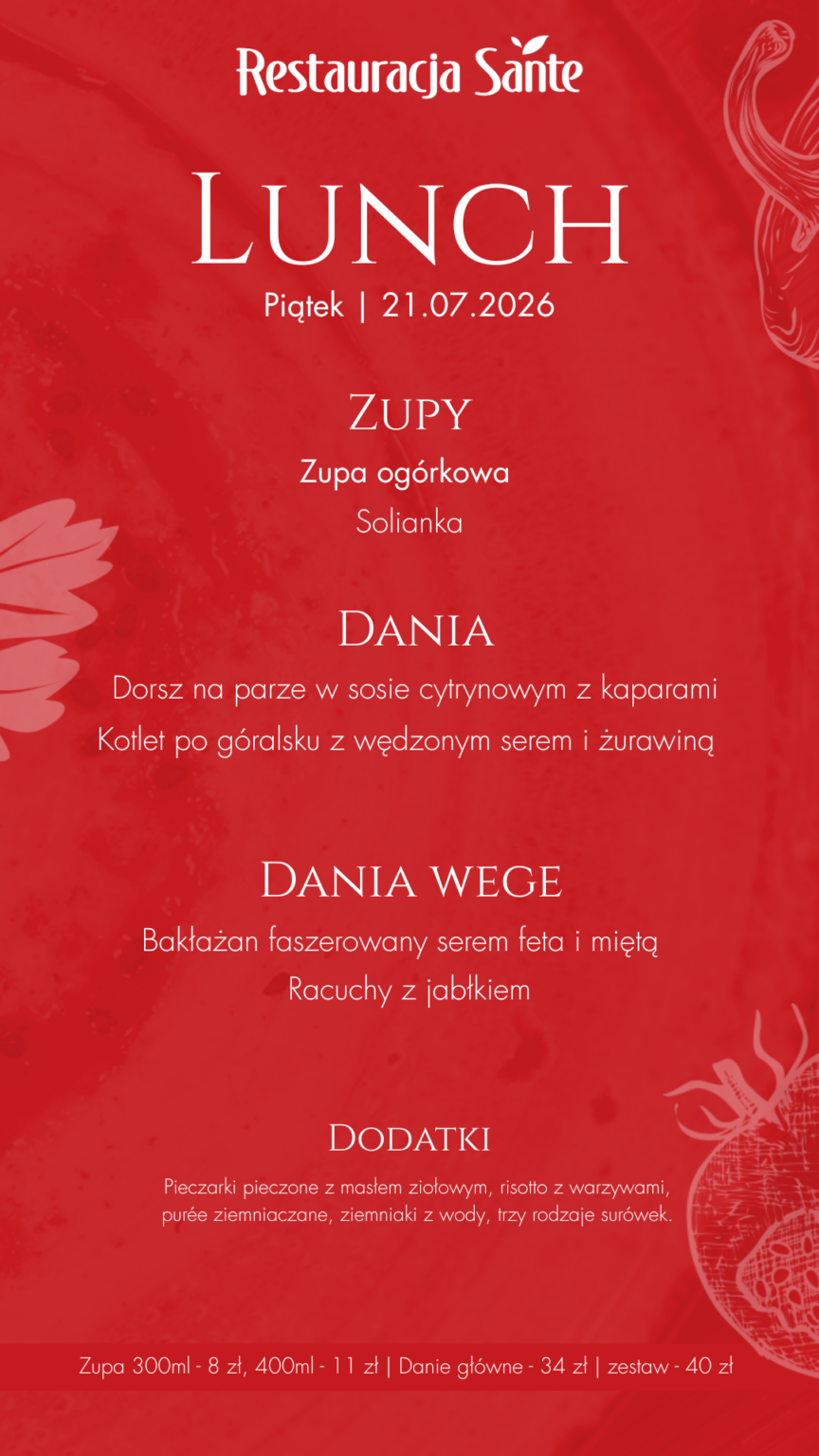 Menu - Restauracja Sante